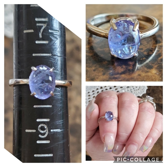 Genuine 2ct Tanzanite Cabochon Ring Size 8 - Picture 7 of 7